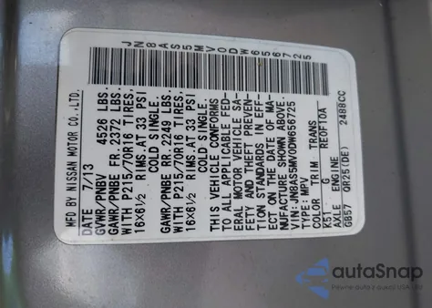 2013 Nissan Rogue S z USA, uszkodzony, nr VIN JN8AS5MV0DW656725